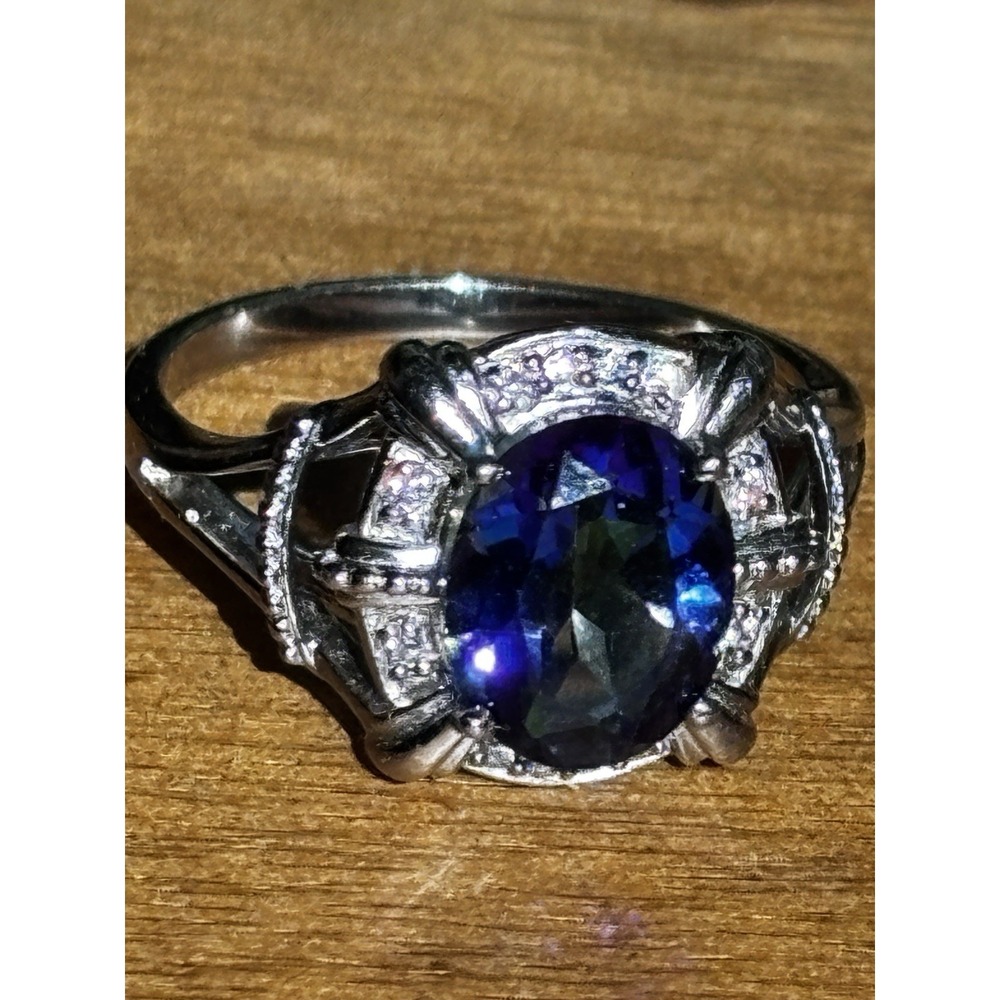 RJ Graziano 925 Sterling Silver Mystic Topaz Ring Size 8.25